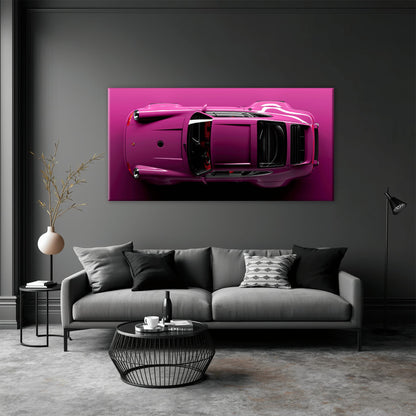 Pink Porsche 911 Wall Art – Magenta Pulse Canvas Print Cars