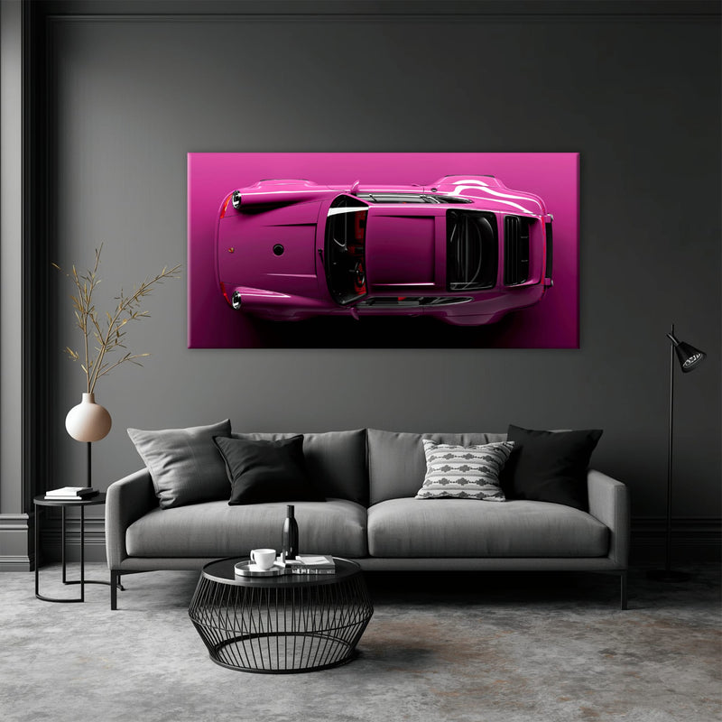 Pink Porsche 911 Wall Art – Magenta Pulse Canvas Print Cars