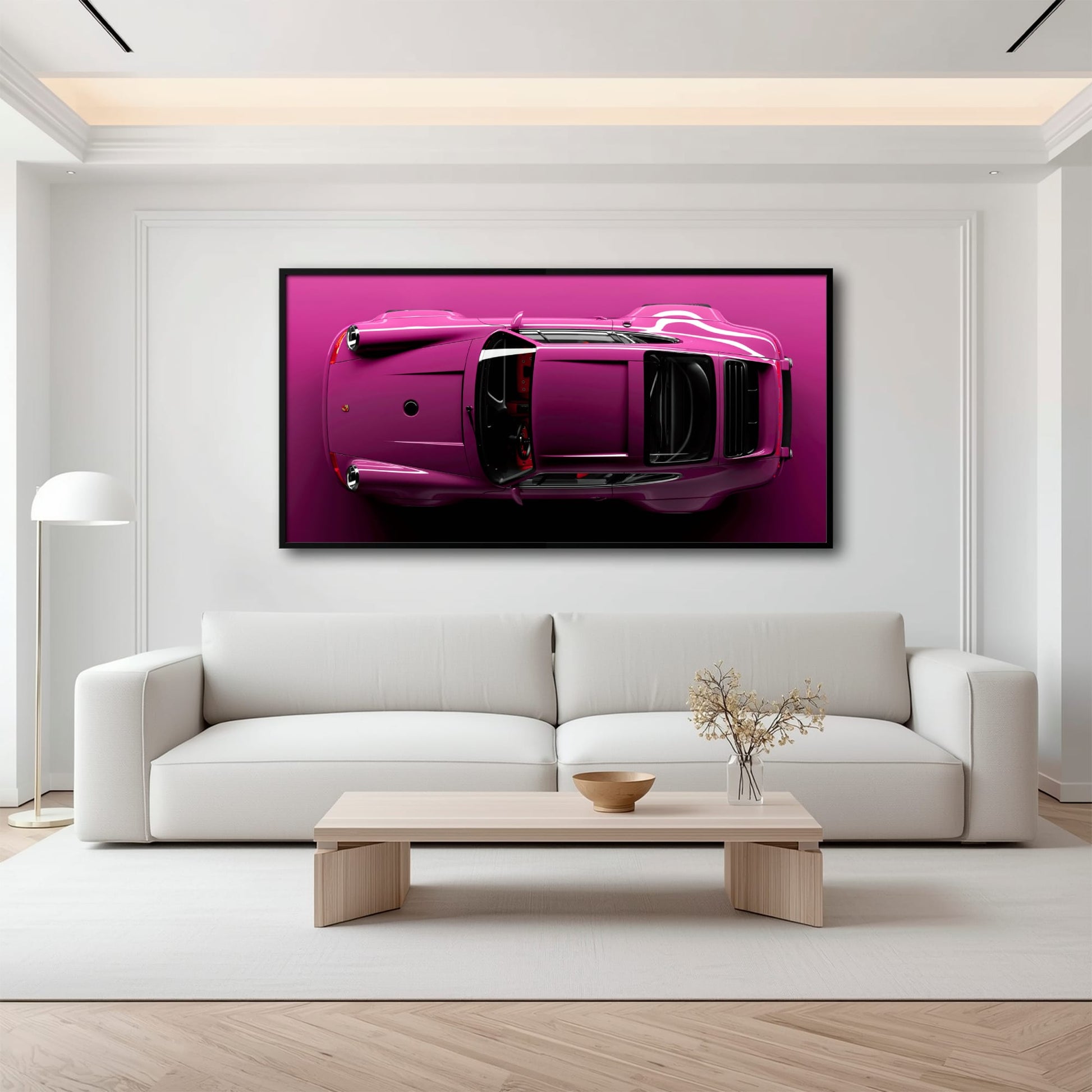 Pink Porsche 911 Wall Art – Magenta Pulse Canvas Print Cars