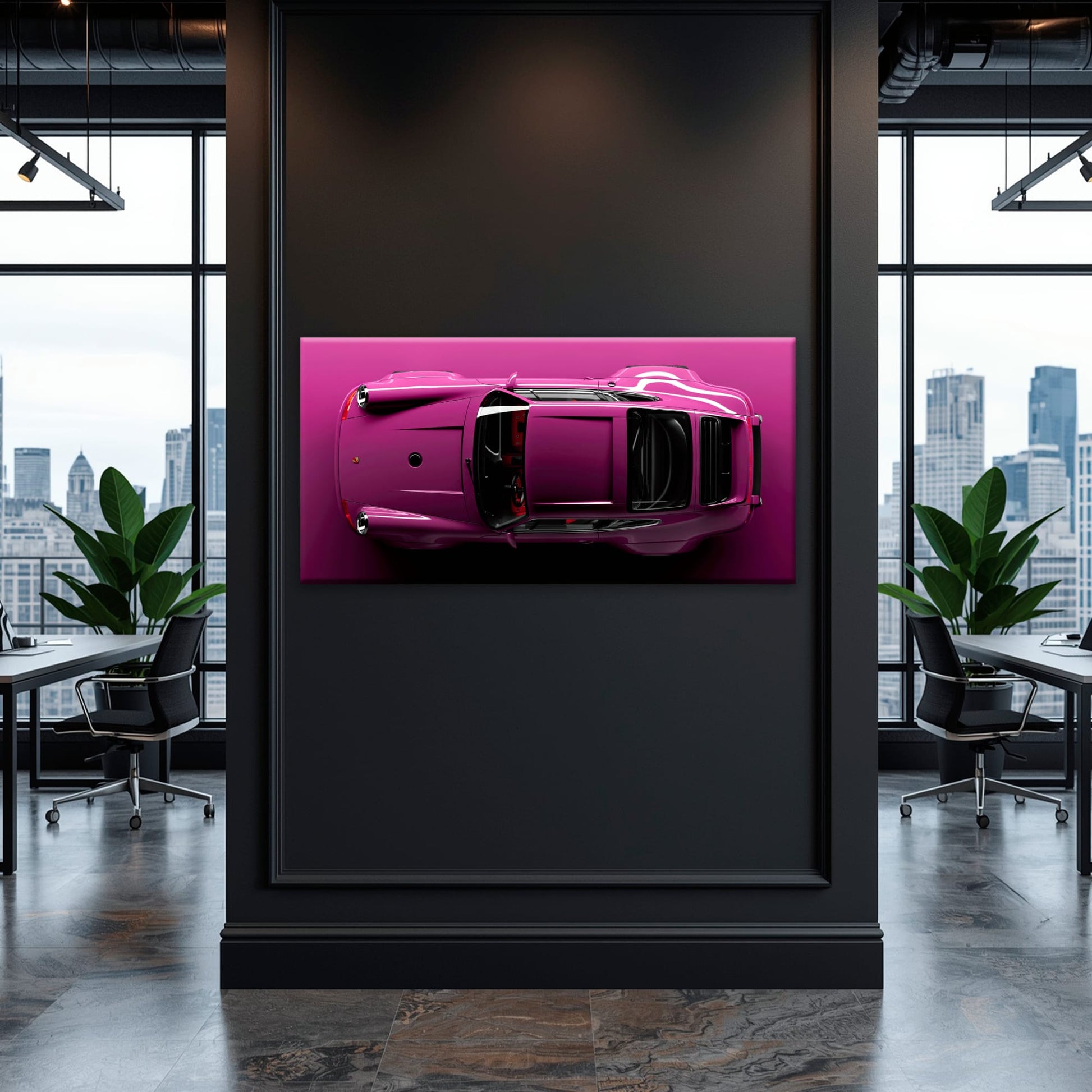 Pink Porsche 911 Wall Art – Magenta Pulse Canvas Print Cars