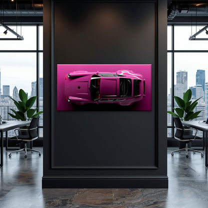 Pink Porsche 911 Wall Art – Magenta Pulse Canvas Print Cars