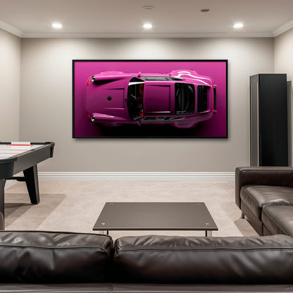 Pink Porsche 911 Wall Art – Magenta Pulse Canvas Print Cars