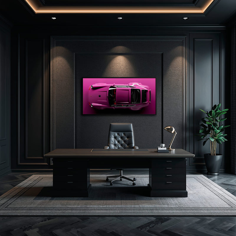 Pink Porsche 911 Wall Art – Magenta Pulse Canvas Print Cars