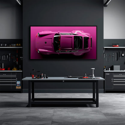 Pink Porsche 911 Wall Art – Magenta Pulse Canvas Print Cars