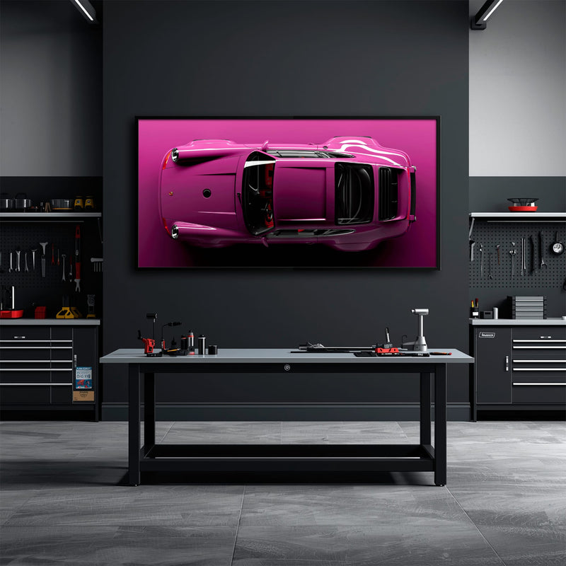 Pink Porsche 911 Wall Art – Magenta Pulse Canvas Print Cars