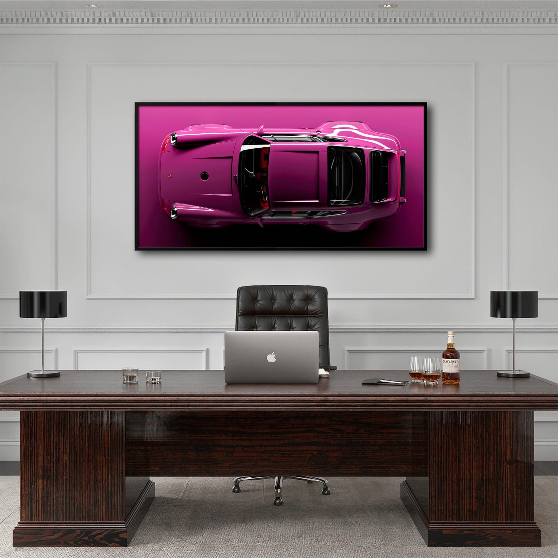 Pink Porsche 911 Wall Art – Magenta Pulse Canvas Print Cars