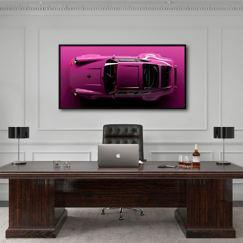 Pink Porsche 911 Wall Art – Magenta Pulse Canvas Print Cars