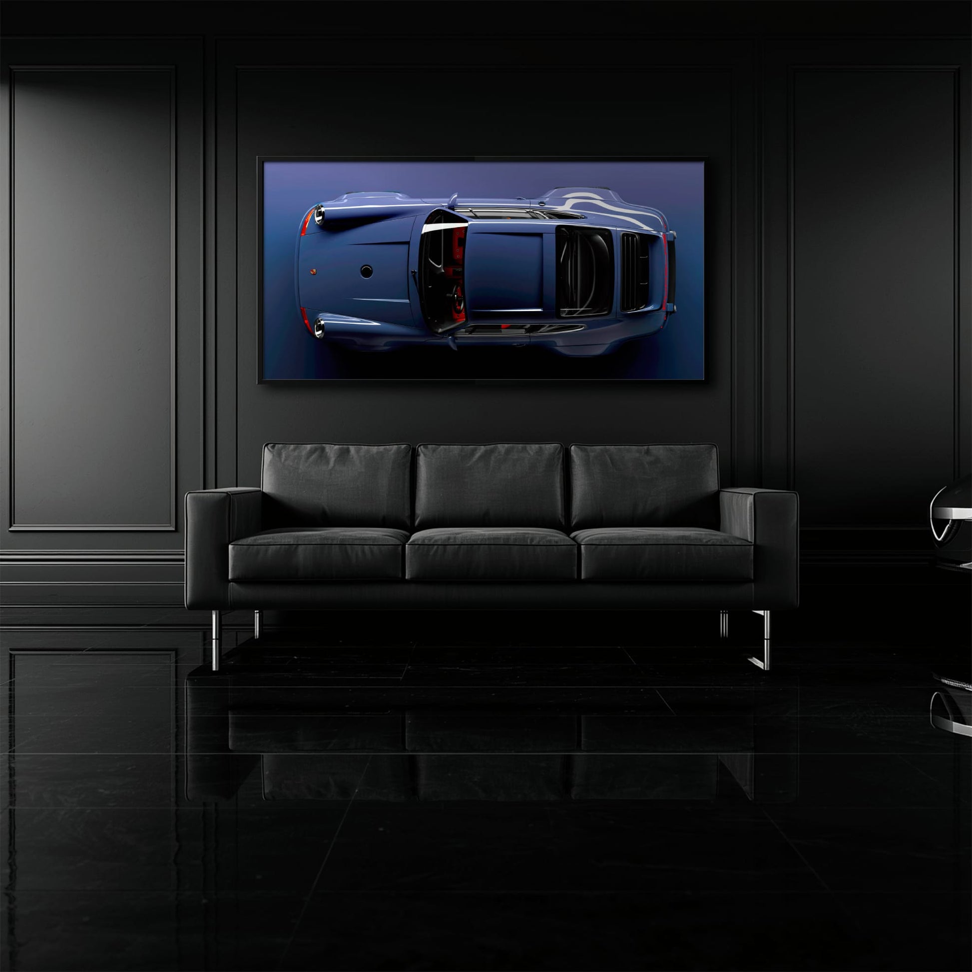 Dark Blue Porsche 911 Wall Art – Midnight Cobalt Canvas Print Cars