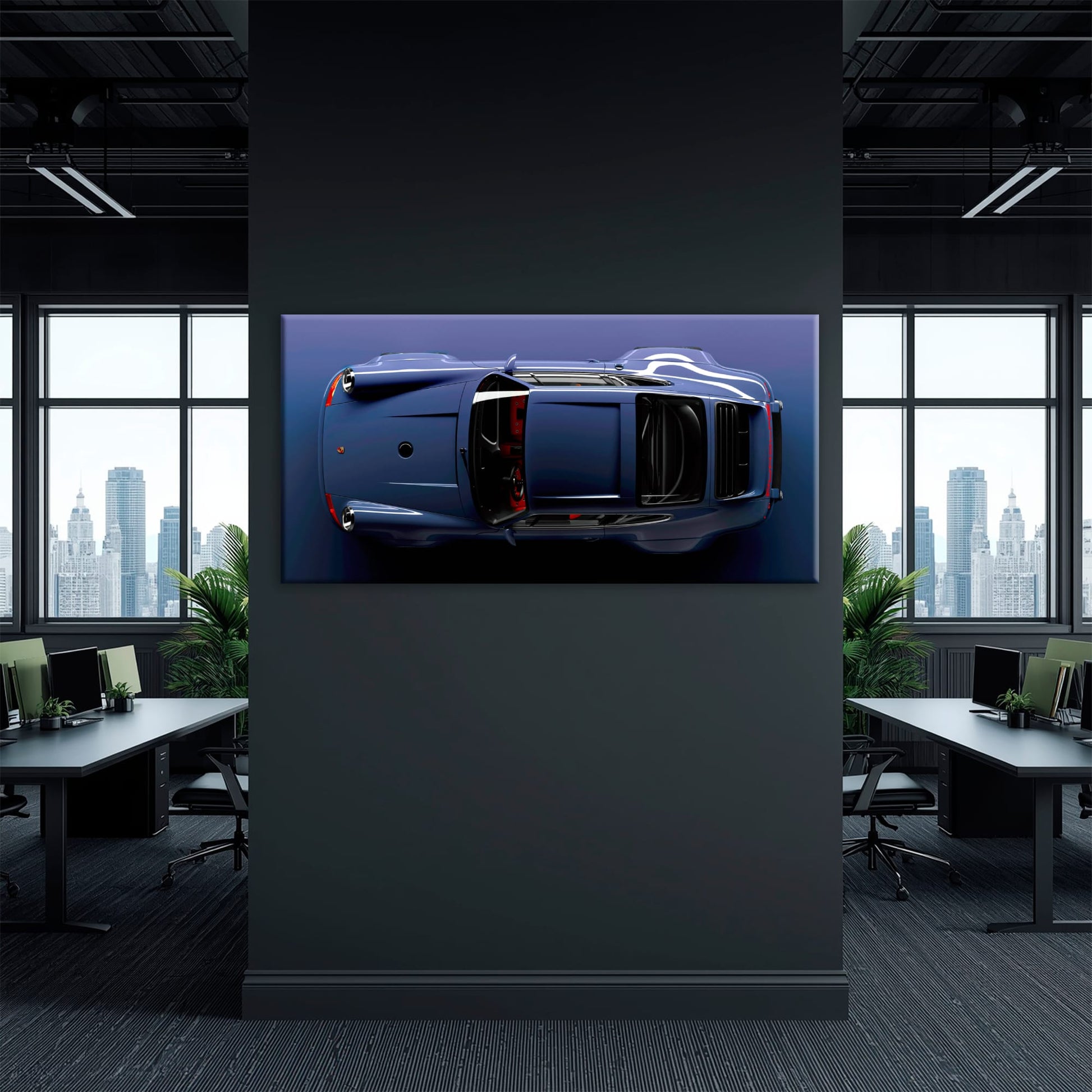 Dark Blue Porsche 911 Wall Art – Midnight Cobalt Canvas Print Cars