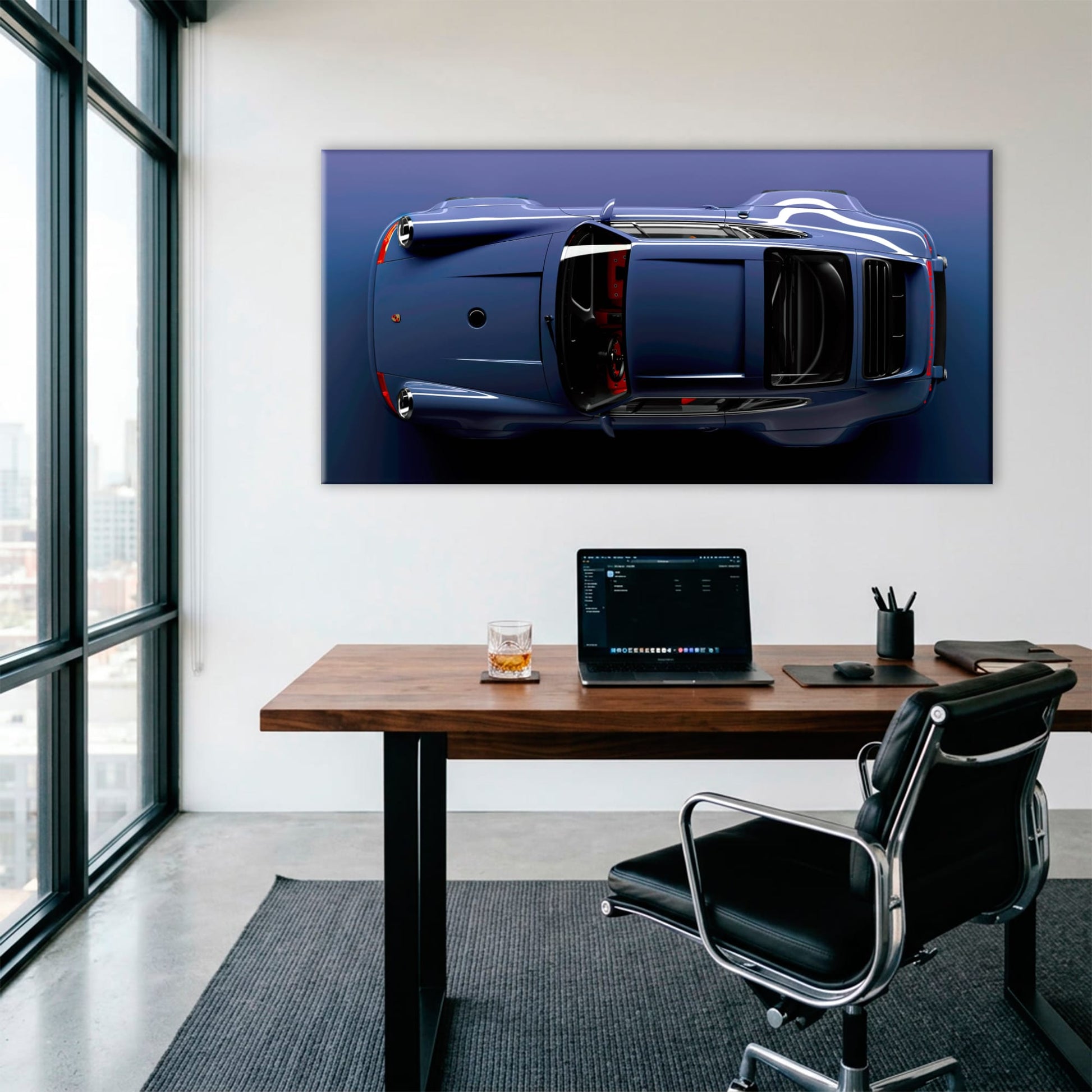 Dark Blue Porsche 911 Wall Art – Midnight Cobalt Canvas Print Cars