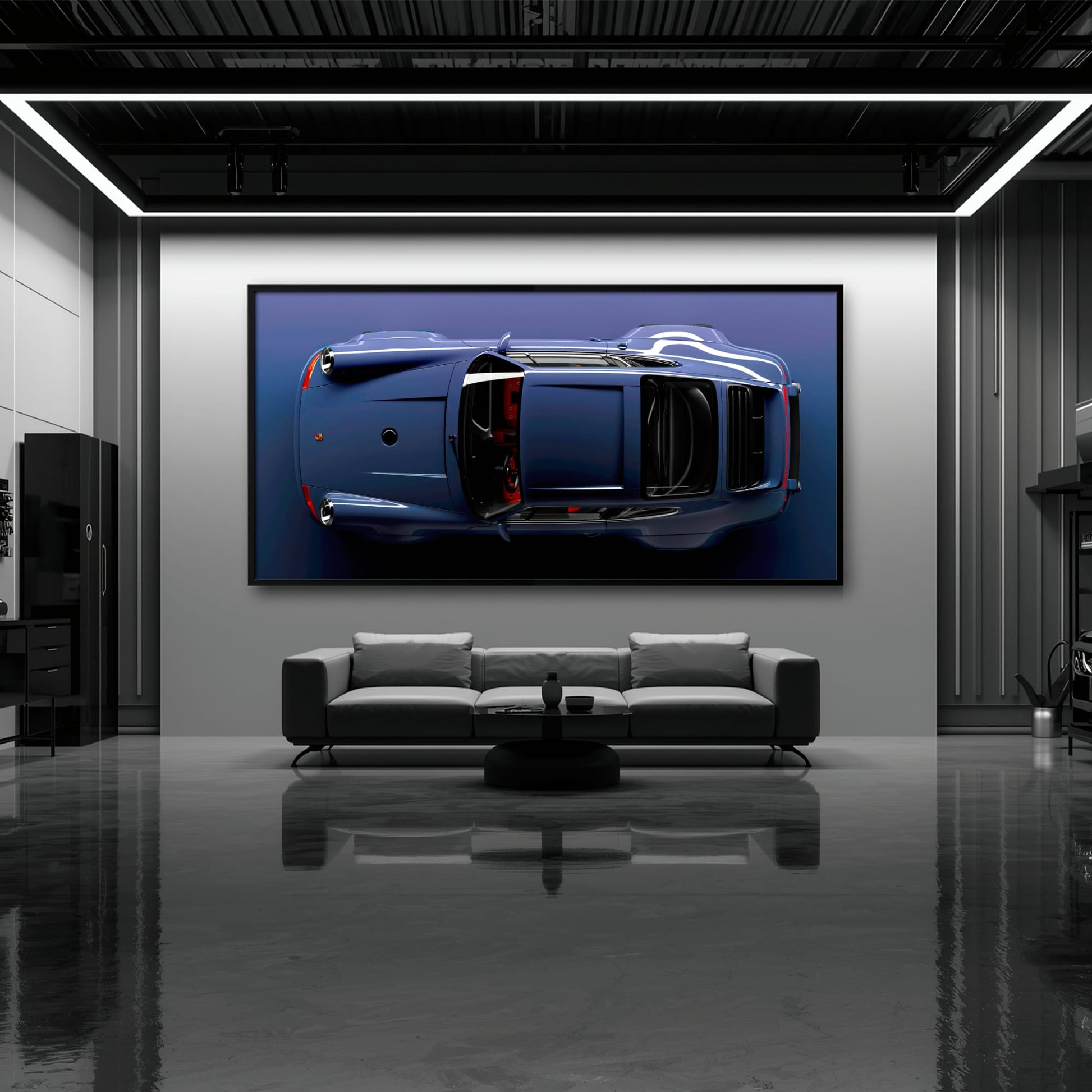 Dark Blue Porsche 911 Wall Art – Midnight Cobalt Canvas Print Cars