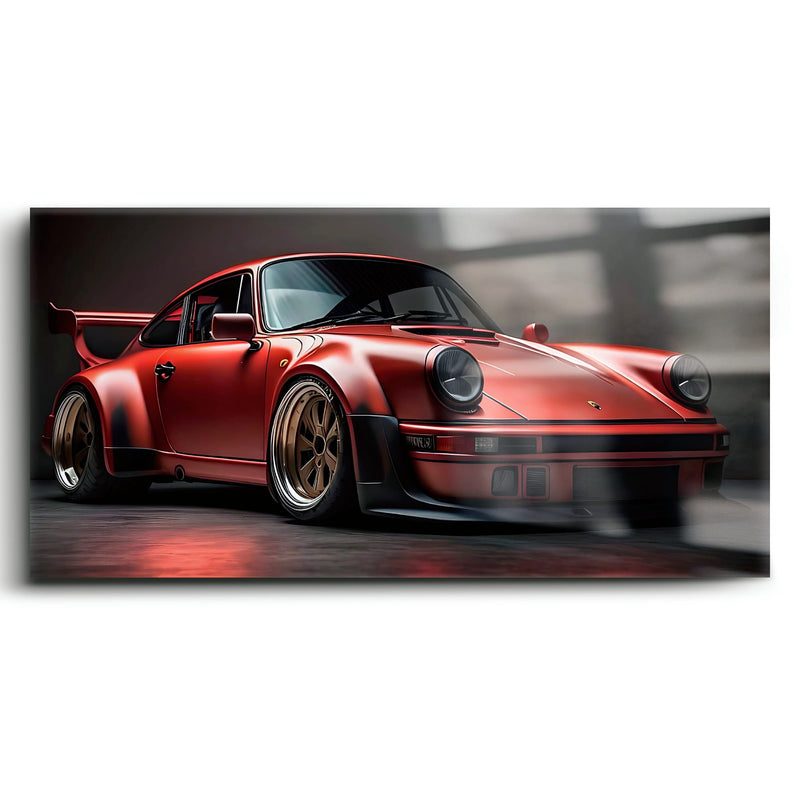 Porsche 911 Redline Renegade Wall Art – Red Widebody Car Canvas Print Cars