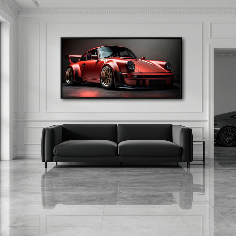 Porsche 911 Redline Renegade Wall Art – Red Widebody Car Canvas Print Cars