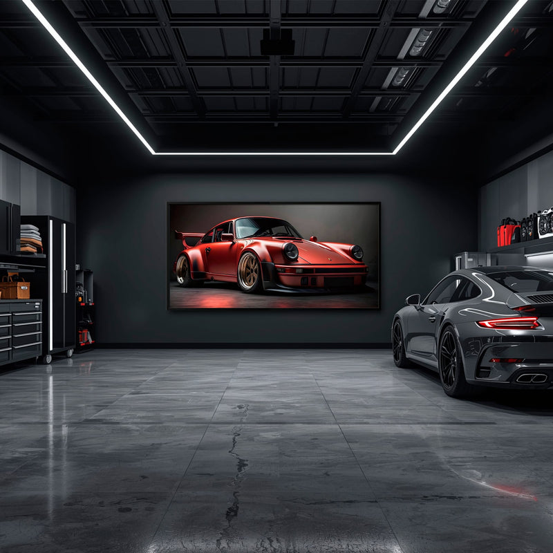 Porsche 911 Redline Renegade Wall Art – Red Widebody Car Canvas Print Cars