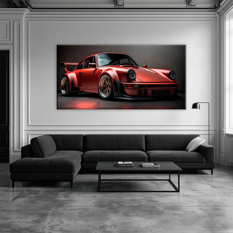 Porsche 911 Redline Renegade Wall Art – Red Widebody Car Canvas Print Cars