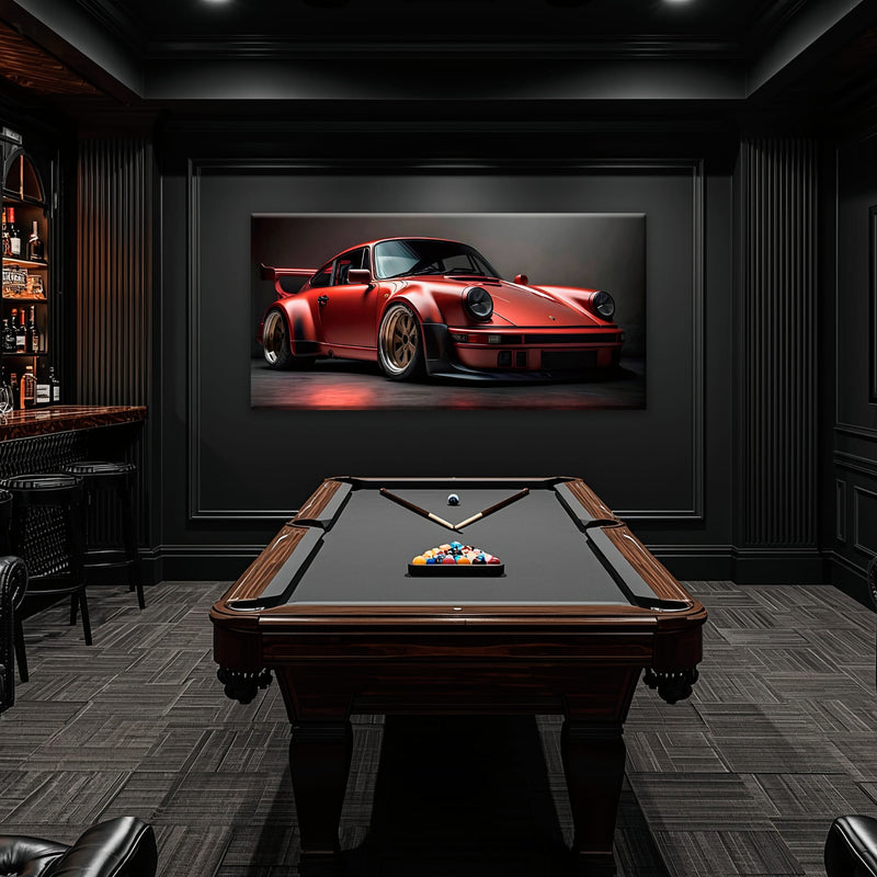 Porsche 911 Redline Renegade Wall Art – Red Widebody Car Canvas Print Cars