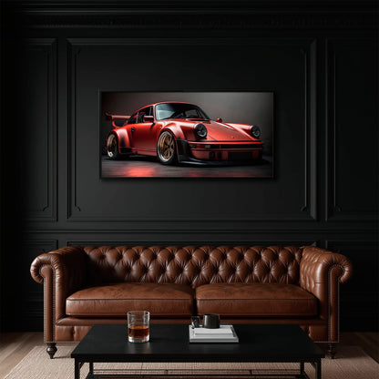 Porsche 911 Redline Renegade Wall Art – Red Widebody Car Canvas Print Cars