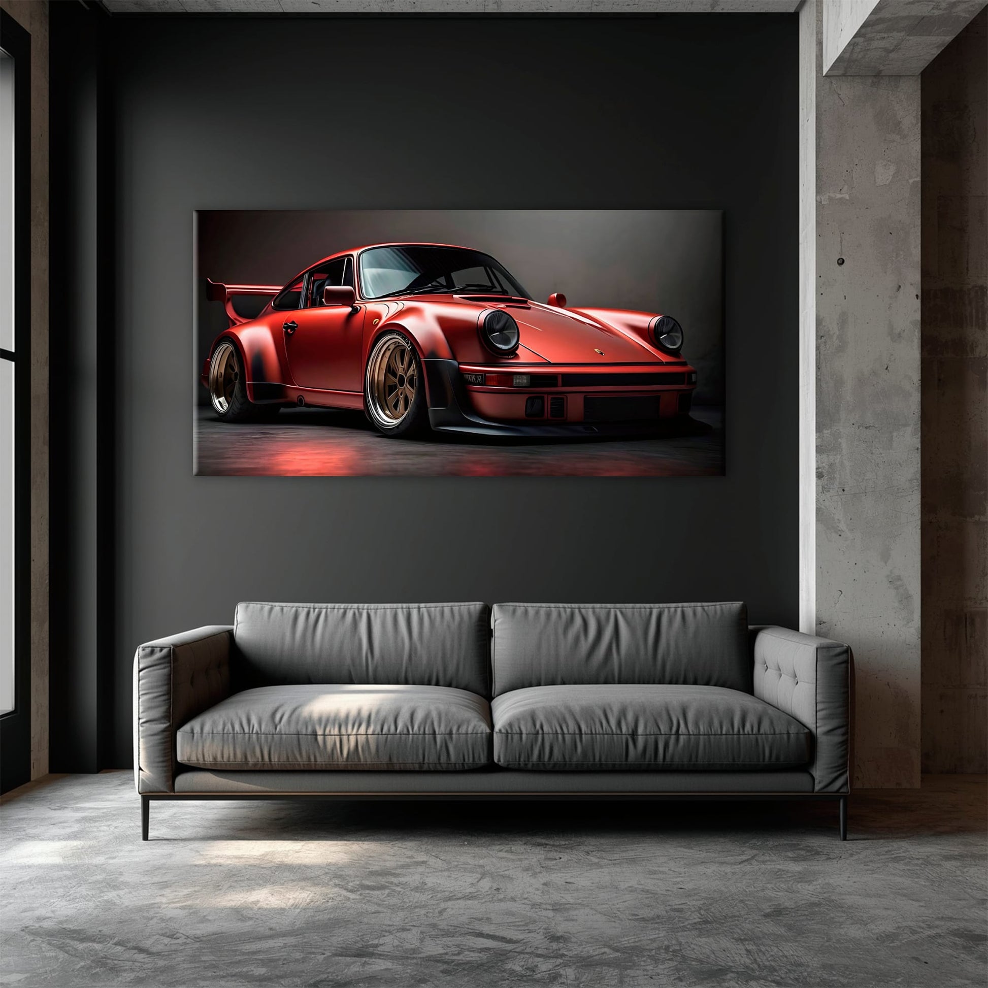 Porsche 911 Redline Renegade Wall Art – Red Widebody Car Canvas Print Cars