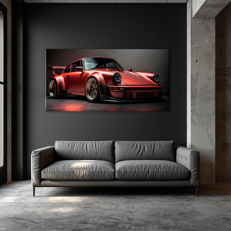 Porsche 911 Redline Renegade Wall Art – Red Widebody Car Canvas Print Cars