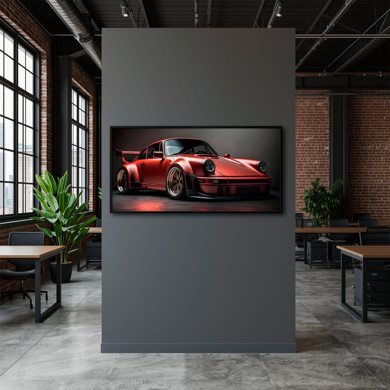 Porsche 911 Redline Renegade Wall Art – Red Widebody Car Canvas Print Cars