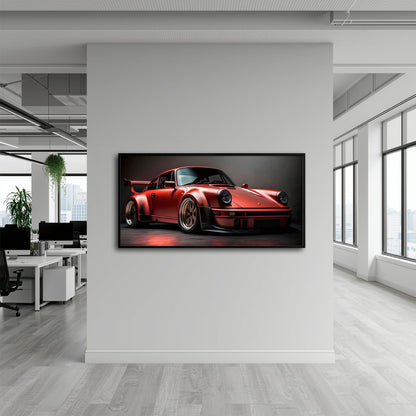 Porsche 911 Redline Renegade Wall Art – Red Widebody Car Canvas Print Cars