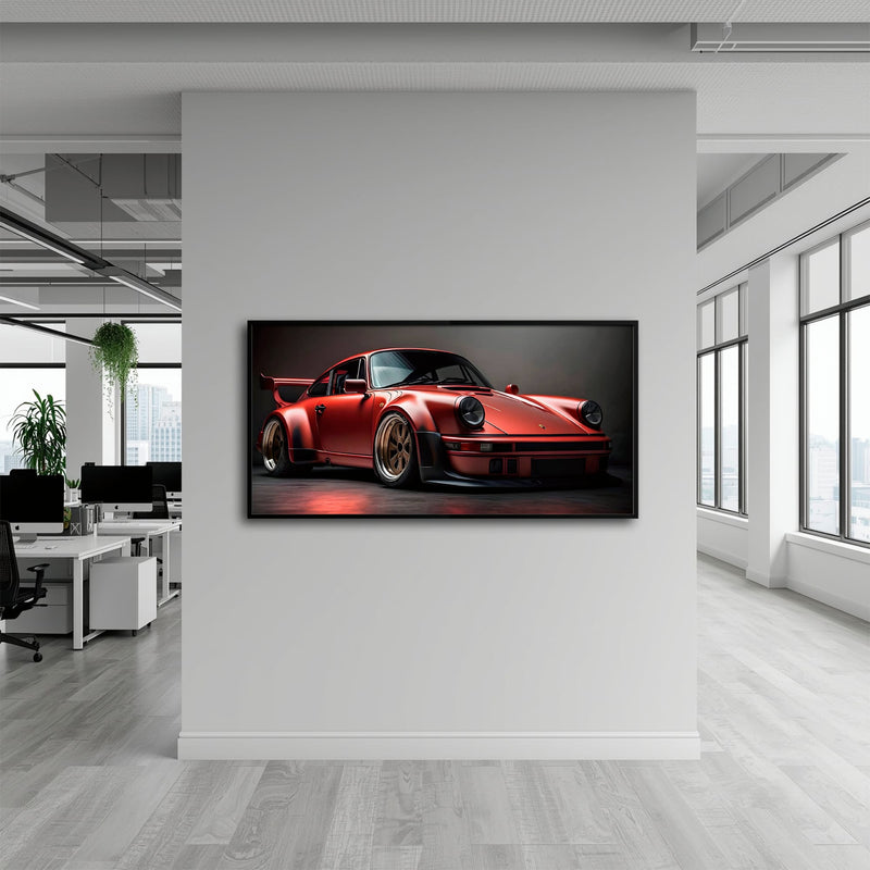 Porsche 911 Redline Renegade Wall Art – Red Widebody Car Canvas Print Cars