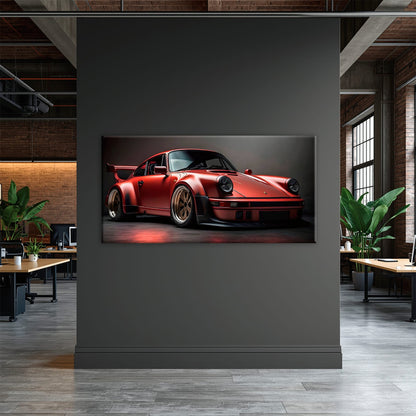 Porsche 911 Redline Renegade Wall Art – Red Widebody Car Canvas Print Cars