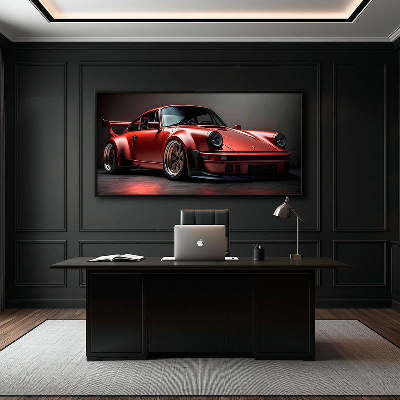 Porsche 911 Redline Renegade Wall Art – Red Widebody Car Canvas Print Cars