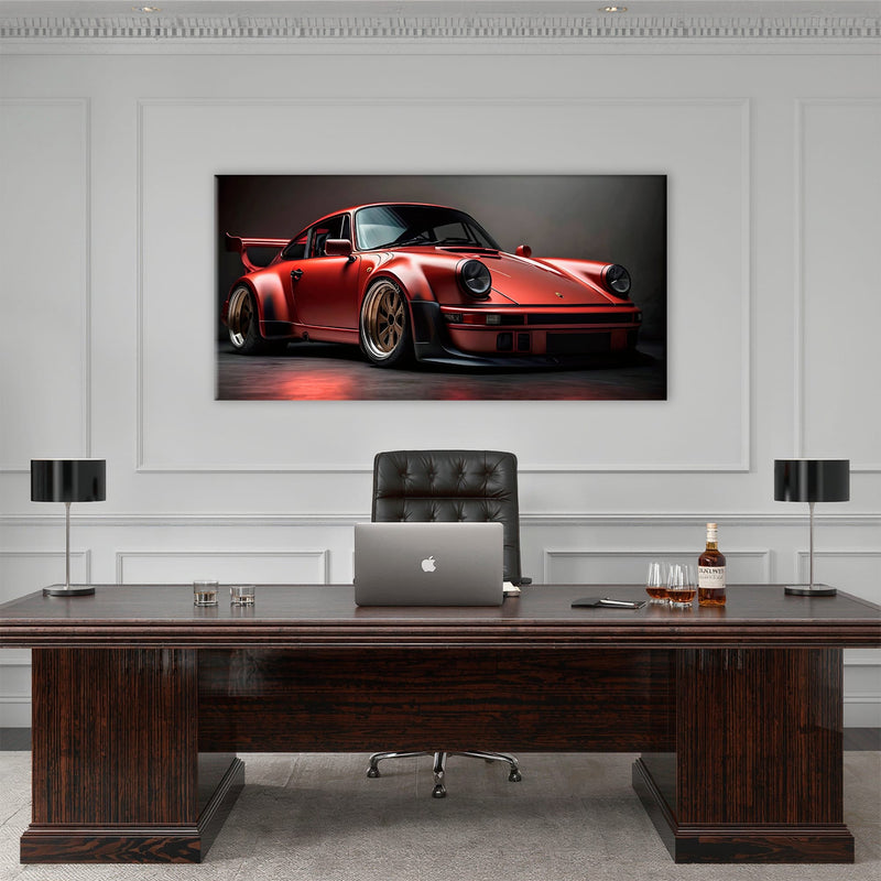 Porsche 911 Redline Renegade Wall Art – Red Widebody Car Canvas Print Cars