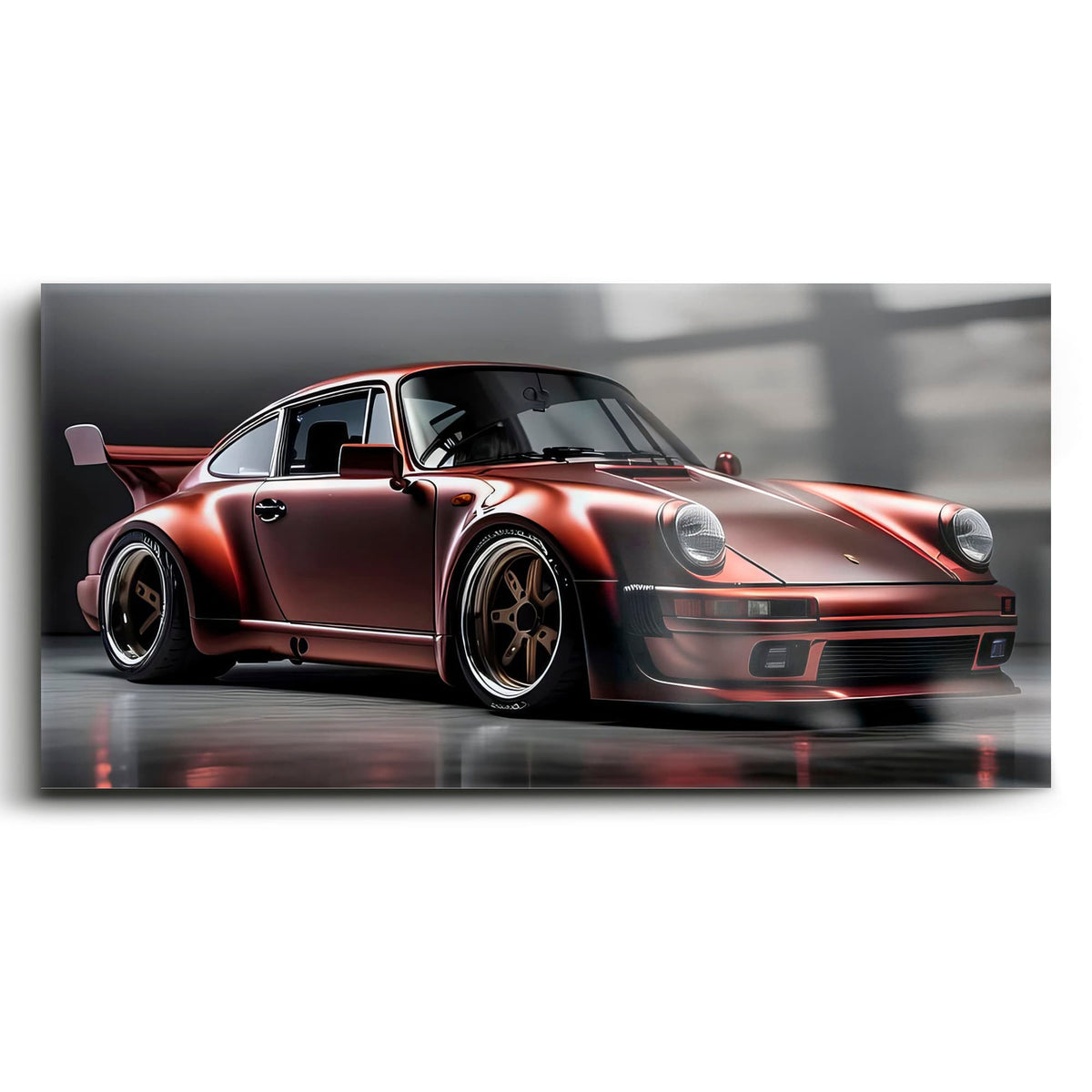 Porsche 911 RWB Shadowline Wall Art – Red Widebody Canvas Print Cars