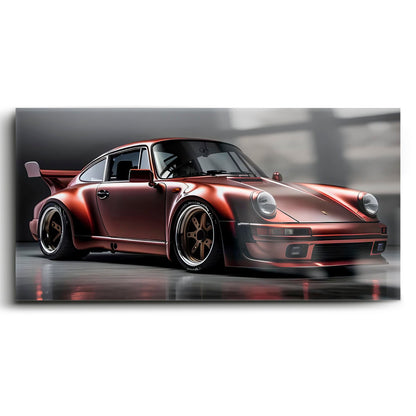 Porsche 911 RWB Shadowline Wall Art – Red Widebody Canvas Print Cars