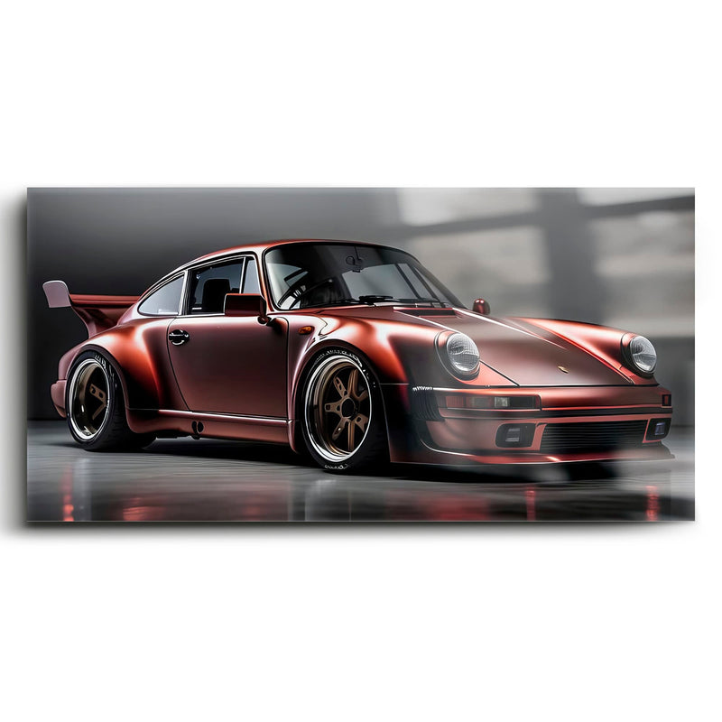 Porsche 911 RWB Shadowline Wall Art – Red Widebody Canvas Print Cars
