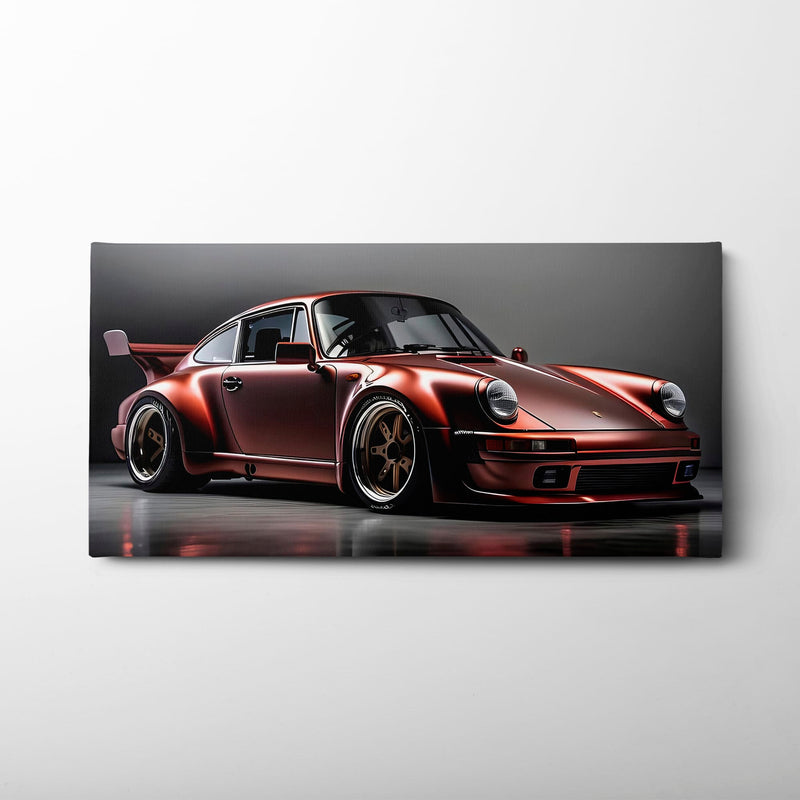 Porsche 911 RWB Shadowline Wall Art – Red Widebody Canvas Print Cars