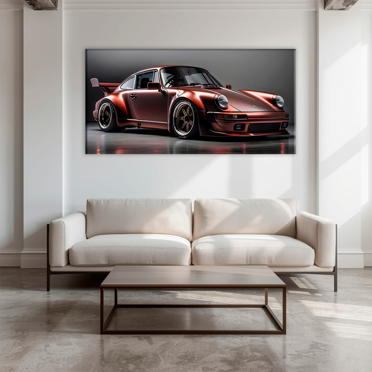 Porsche 911 RWB Shadowline Wall Art – Red Widebody Canvas Print Cars