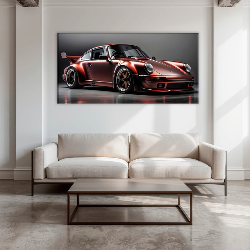 Porsche 911 RWB Shadowline Wall Art – Red Widebody Canvas Print Cars