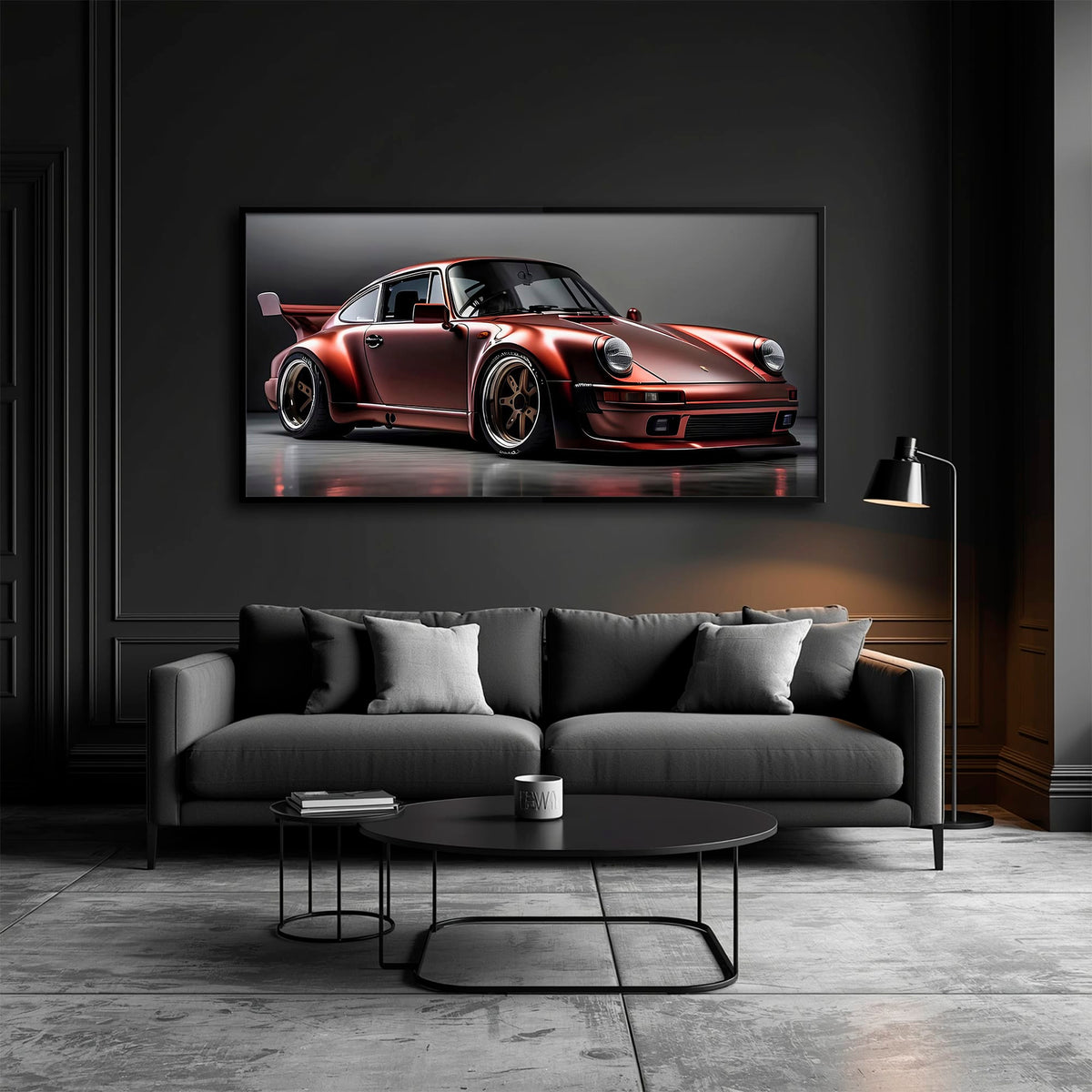 Porsche 911 RWB Shadowline Wall Art – Red Widebody Canvas Print Cars