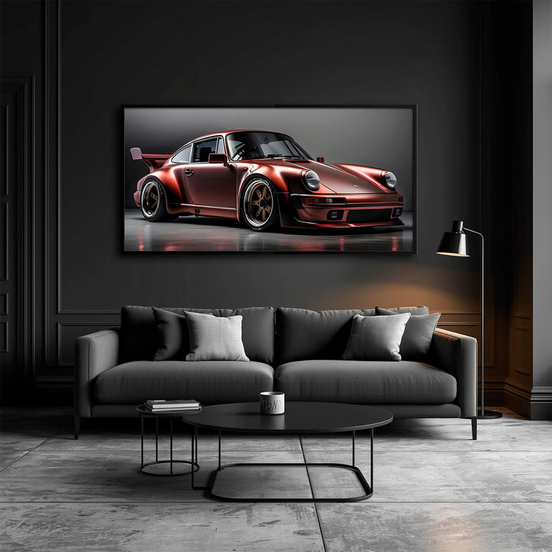 Porsche 911 RWB Shadowline Wall Art – Red Widebody Canvas Print Cars