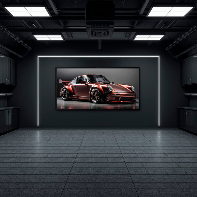 Porsche 911 RWB Shadowline Wall Art – Red Widebody Canvas Print Cars