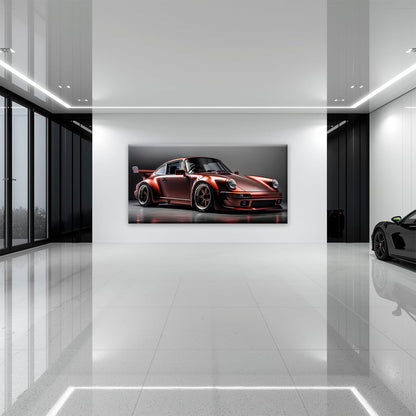 Porsche 911 RWB Shadowline Wall Art – Red Widebody Canvas Print Cars