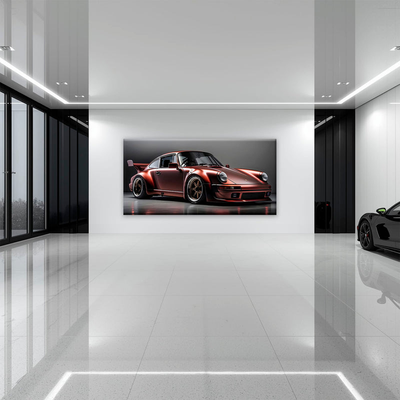 Porsche 911 RWB Shadowline Wall Art – Red Widebody Canvas Print Cars