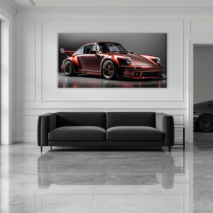 Porsche 911 RWB Shadowline Wall Art – Red Widebody Canvas Print Cars