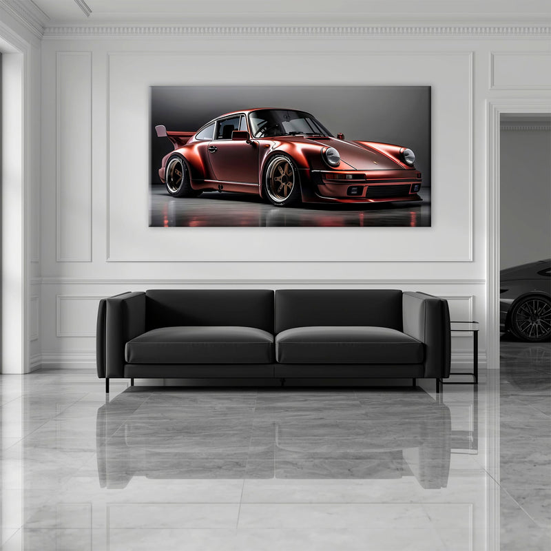 Porsche 911 RWB Shadowline Wall Art – Red Widebody Canvas Print Cars