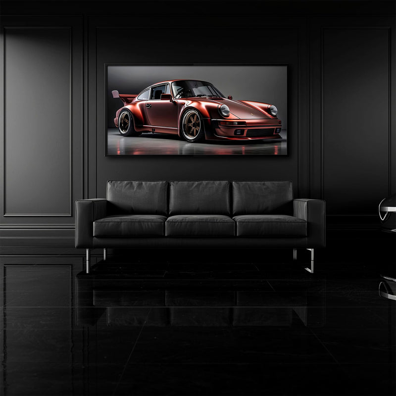 Porsche 911 RWB Shadowline Wall Art – Red Widebody Canvas Print Cars