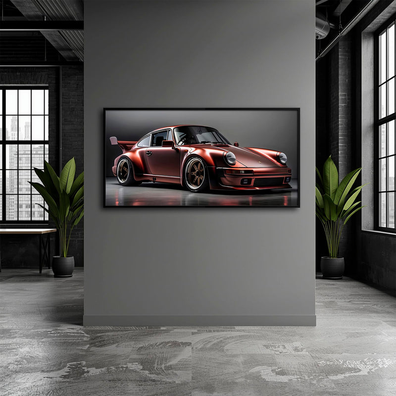 Porsche 911 RWB Shadowline Wall Art – Red Widebody Canvas Print Cars