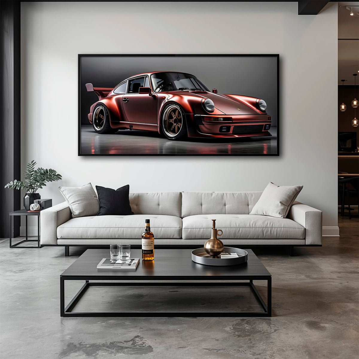 Porsche 911 RWB Shadowline Wall Art – Red Widebody Canvas Print Cars