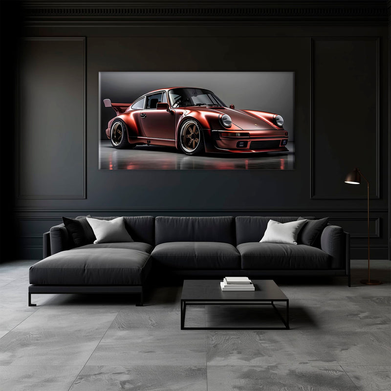 Porsche 911 RWB Shadowline Wall Art – Red Widebody Canvas Print Cars