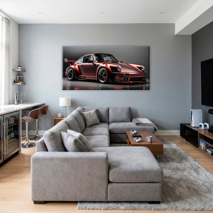 Porsche 911 RWB Shadowline Wall Art – Red Widebody Canvas Print Cars