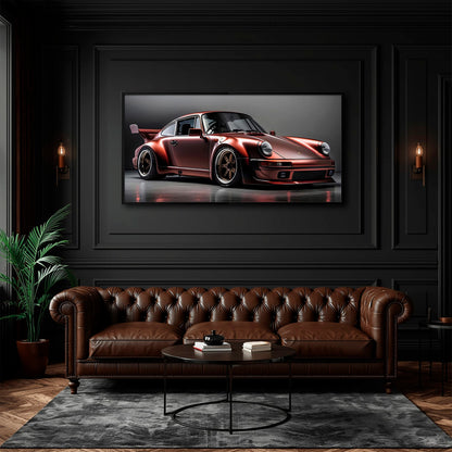 Porsche 911 RWB Shadowline Wall Art – Red Widebody Canvas Print Cars