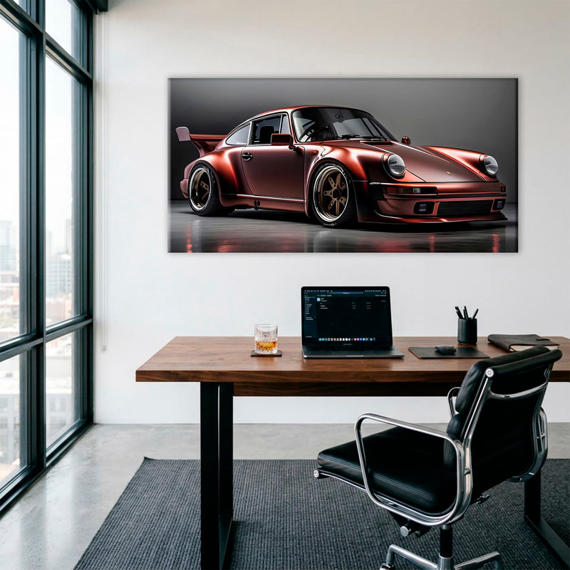 Porsche 911 RWB Shadowline Wall Art – Red Widebody Canvas Print Cars