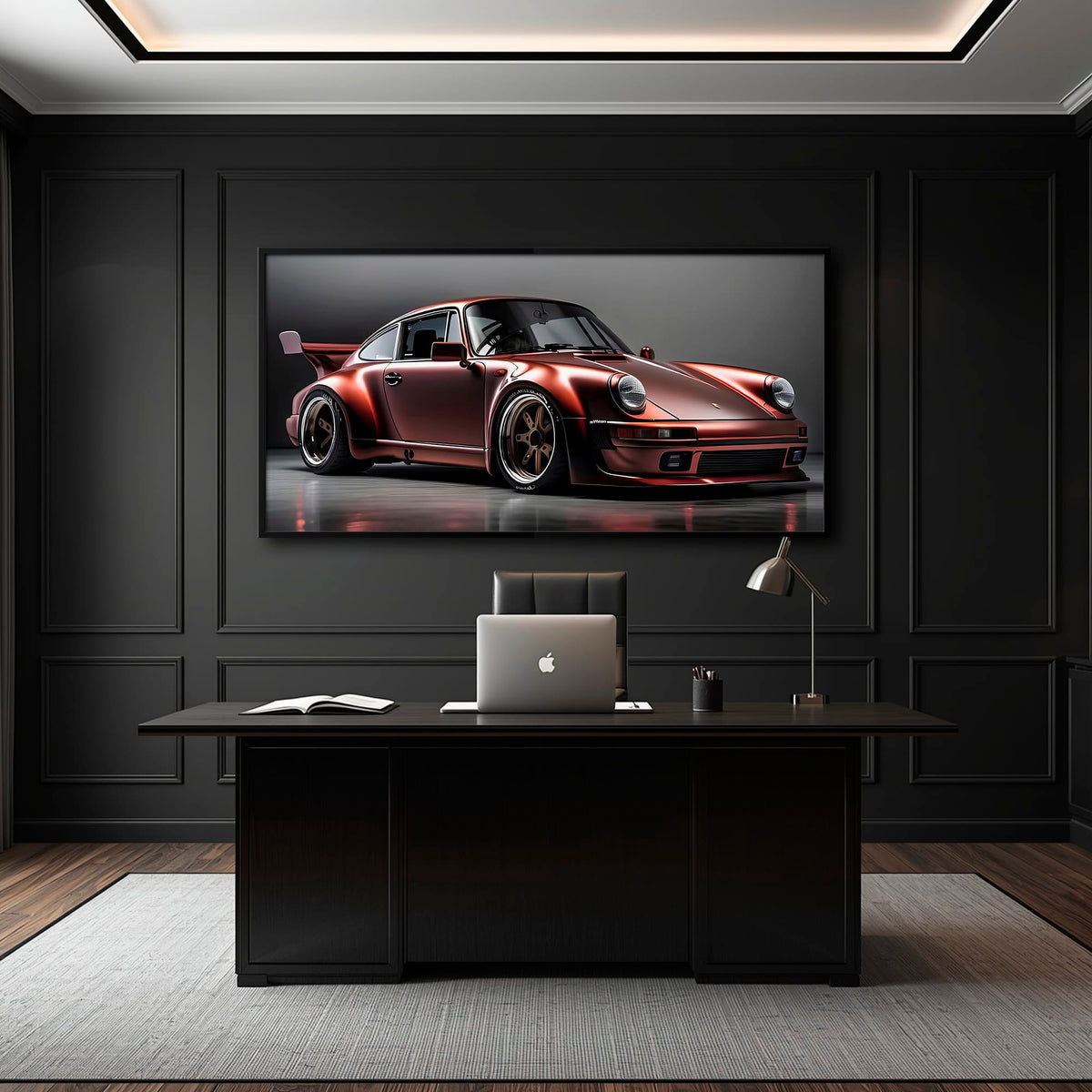 Porsche 911 RWB Shadowline Wall Art – Red Widebody Canvas Print Cars